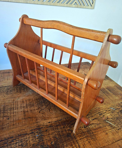 Wood freestanding magazine - freestanding,