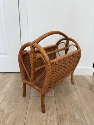 Vintage wicker rattan magazine - wicker,