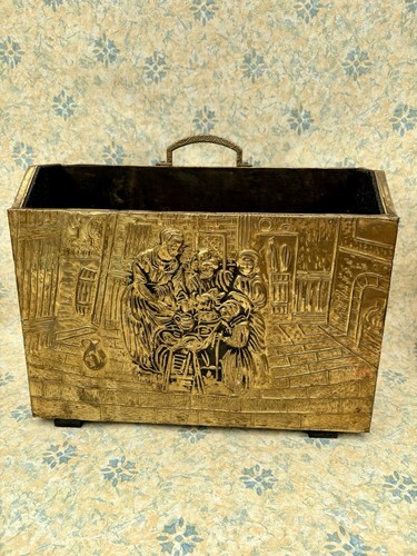 Vintage brass magazine rack - , or