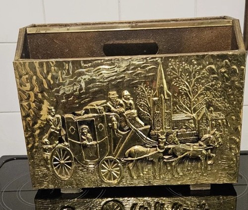 Vintage brass magazine rack - vintage,