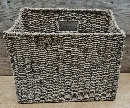 Woven seagrass magazine rack - magazine,