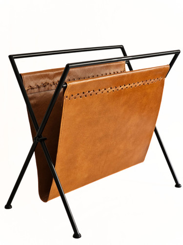 Folding leather magazine - magazine, rack