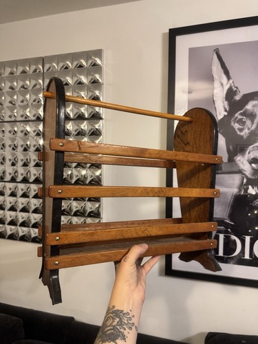 Vintage wooden magazine rack - vintage,