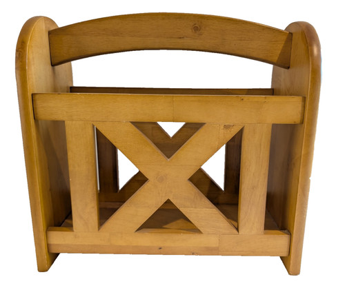 Vintage wooden magazine rack - magazine,