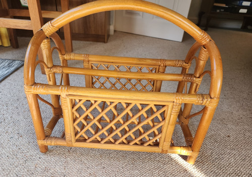 Bamboo rattan magazine rack - bamboo,
