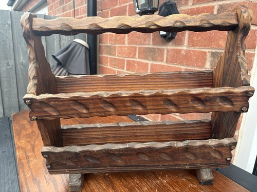 Vintage magazine rack wooden - vintage,