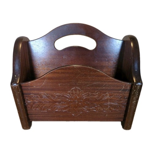 Vintage mahogany magazine rack - vintage,