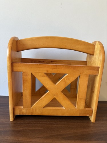 Vintage wooden magazine rack - magazine,