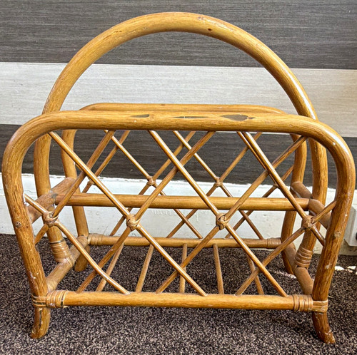Rattan magazine rack - rattan,