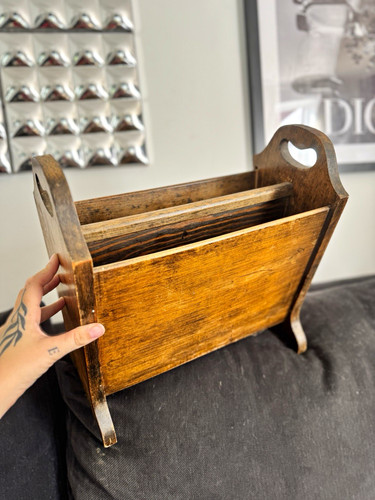 Vintage wooden magazine rack - wooden,