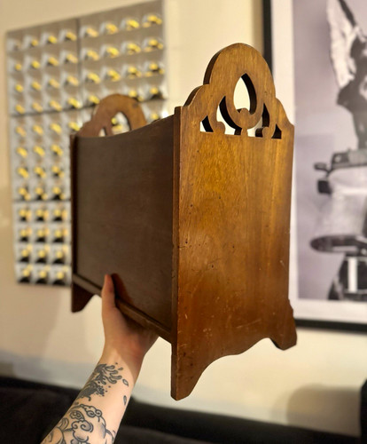 Vintage wooden magazine rack - vintage,