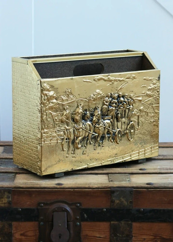 Vintage embossed brass - embossed,