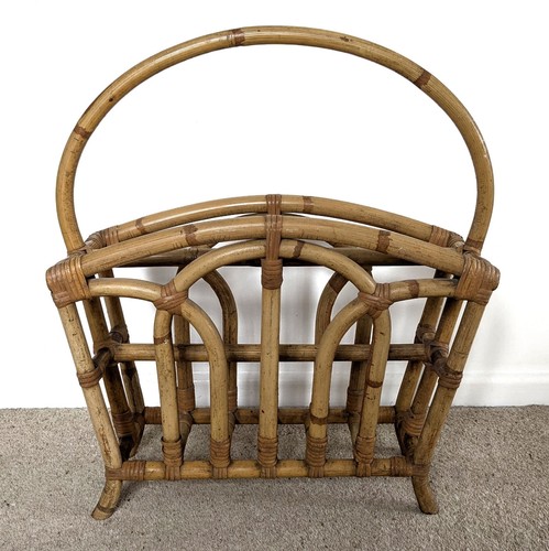 Vintage bamboo magazine rack - vintage,