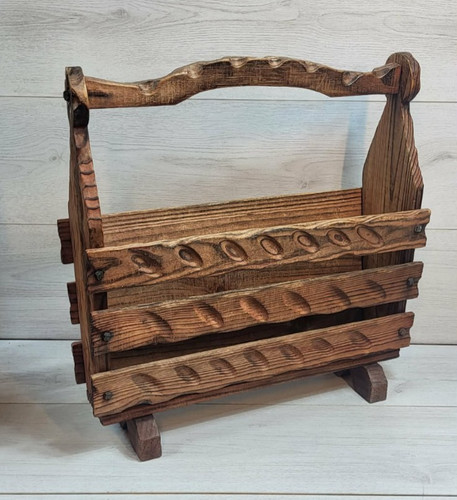 Vintage wooden magazine rack - vintage,