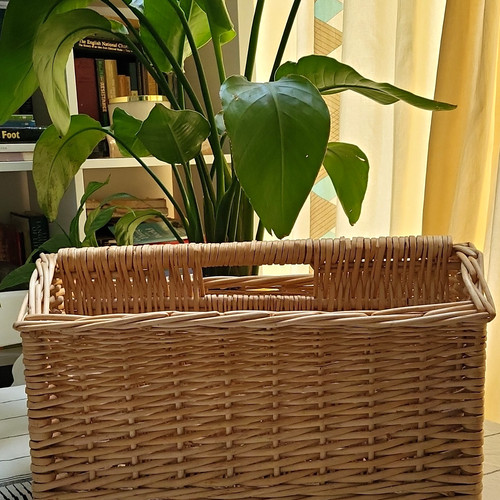 Wicker magazine rack basket - rack,