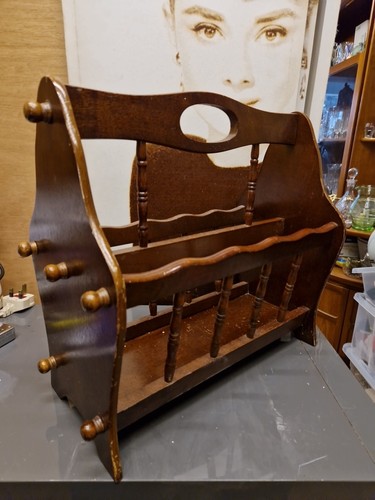 Vintage wood magazine - magazine, rack