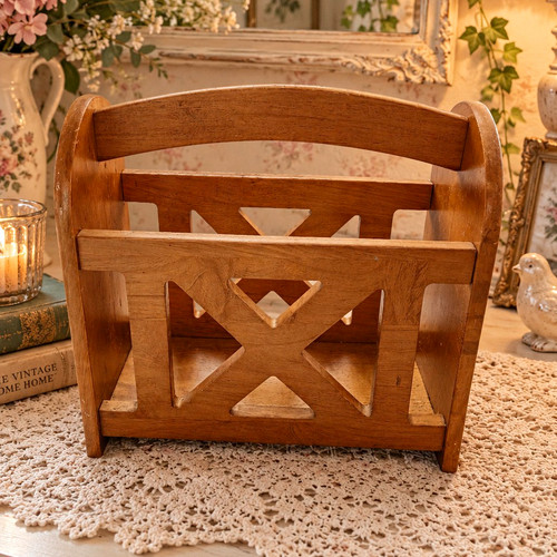 Wood freestanding magazine - wood,