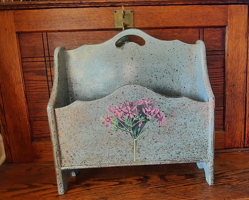 Vintage oak painted magazine - vintage,