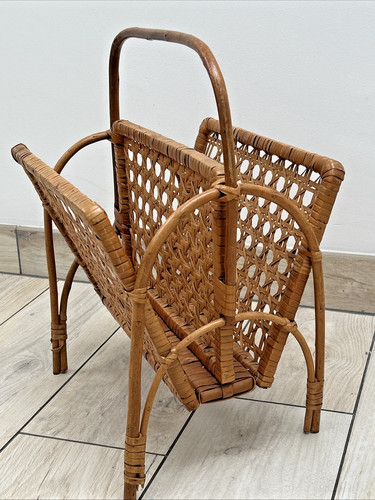 Vintage bamboo wicker cane - bamboo,